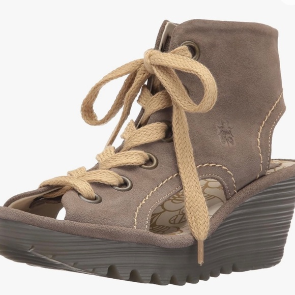 Fly London Yaba Suede Lace-Up Wedges Size 37 -7 - Picture 8 of 11